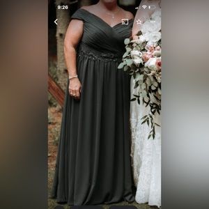 Azazie Coretta mother of the bride MOB dress, color is pewter.